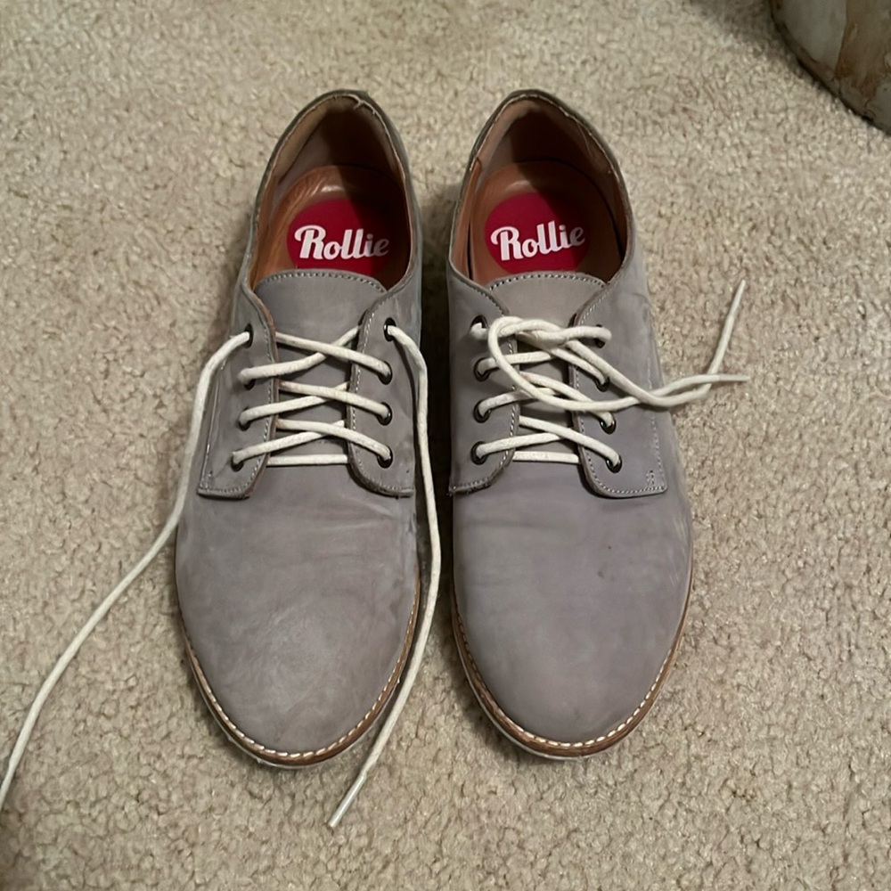 Rollie derby suede grey Oxford shoes. Size 37